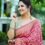 Anasuya Bharadwaj Instagram - There are many beautiful chapters left to your story..go as far as you can.. 🫰🏻 Also sabhiko Eid Mubarak 🌙✋🏻 Saree : Wearing my engagement saree after 15 years 🥰🧿 Jewellery : @kasturisilverjewellery MUA: @makeupbysiva 💄 HairStyle : @telusivakrishna 🪮 PC: @verendar_photography 📸 Celebrity management : @kalyansunkara @umediaentartainments 👨‍💼