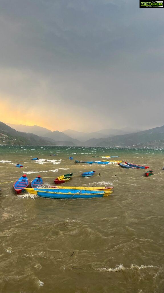 Anisha Hinduja Instagram - “Riding the waves and chasing the wind in the stormy paradise of Pokhara 🌊💨 #oceanlove #islandvibes #stormysunset” Pokhara Nepal