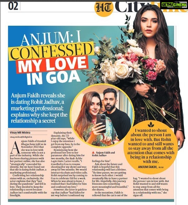 Anjum Fakih Instagram - Today’s #Hindustantimes is breathing Love inside out… Finally it’s out in the open… And this is specially for my fans who were asking and sending DMs since 2 years… There you go… have a good read… ❤️ . . . Thank you @vinaymrmishra for this one… beautifully articulated 🤗