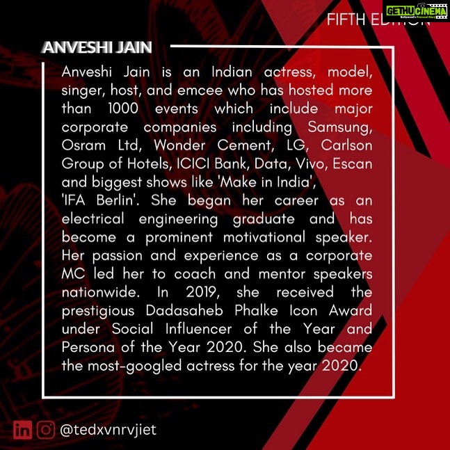 Anveshi Jain Instagram - My second TED Talk ❤️ Hyderabad
