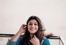 Aparna Balamurali Instagram - Thankam promotions 💙 Wearing: @byhand.in Shot by: @shajeel_kabeer
