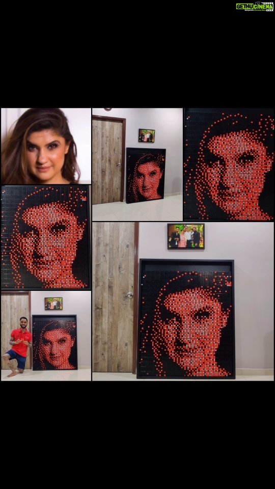 Archana Instagram - Made this Illusion Pixel Portrait for the super awesome @archanaapania who is the voice behind @radiocityindia 's Archu ka show. Made this using 480 Rubik's Cubes in 5 hours and I'm in love with the final result. Do check this from as far as possible and also in your mirror for some crazy illusion. She had also featured on Radio City for World Tattoo Day and I had decided to make her portrait during the interview itself. Special thanks to @rjmayuri 💜✨ Hope y'all like this one 💥❤️ . . . #rjarchana #archukashow #radiocity #radiocityfm #thetattooedindian