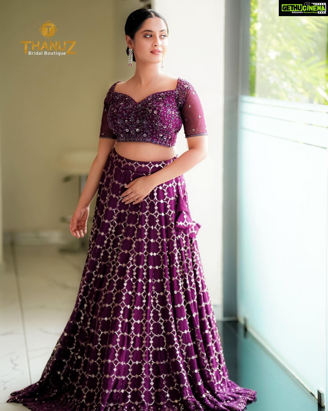 Arthana Binu Instagram - 🦄💜 . . 👗: @thanuzbridalboutique
