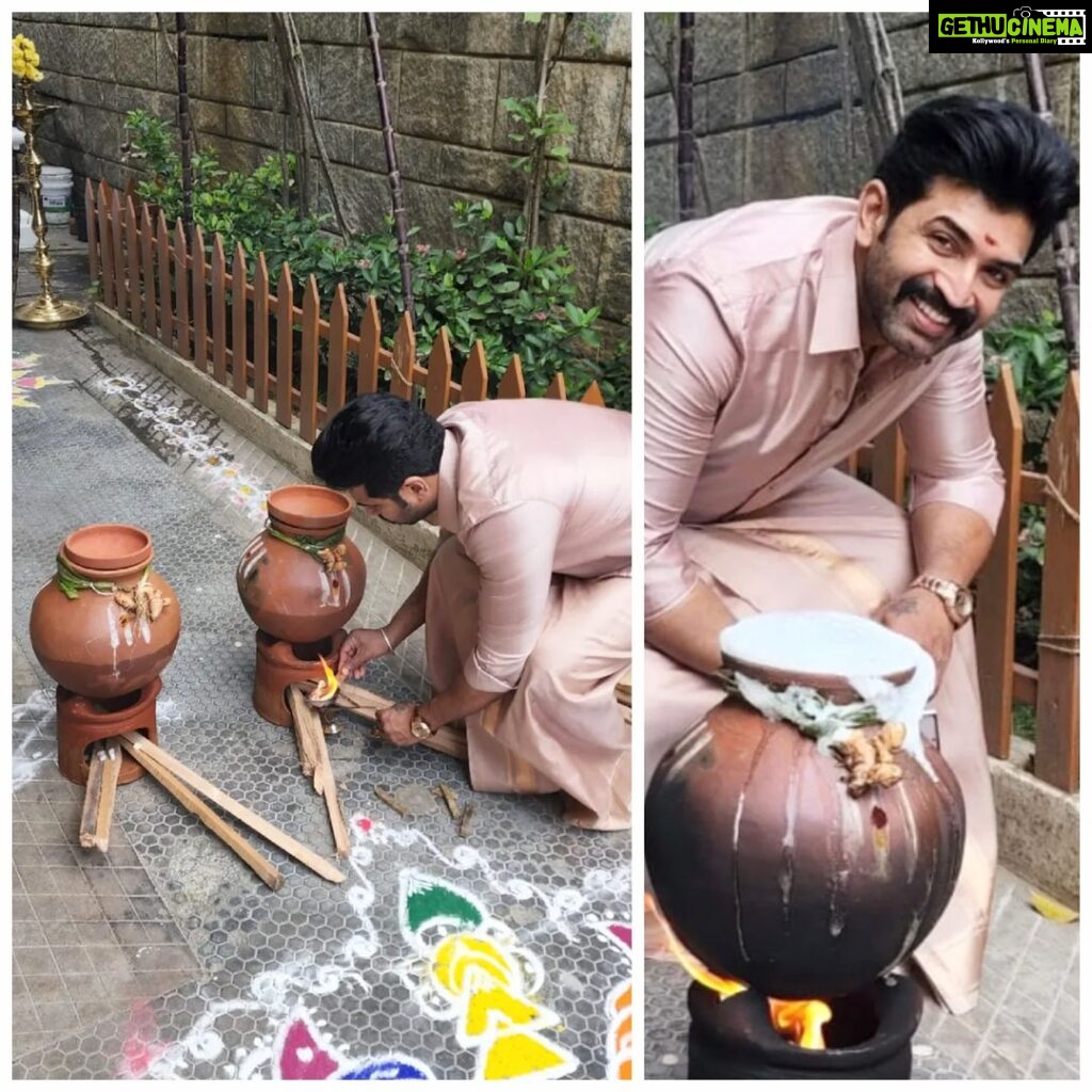 Arun Vijay Instagram - Pongal celebration at home!!❤