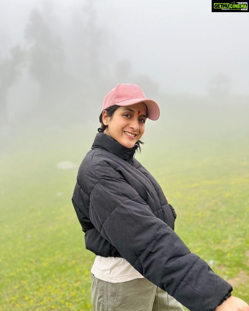 Arushi Sharma Instagram - At 12000 ft, embracing the adventure and the breathtaking view. #harharmahadev Churdhar Peak Trek