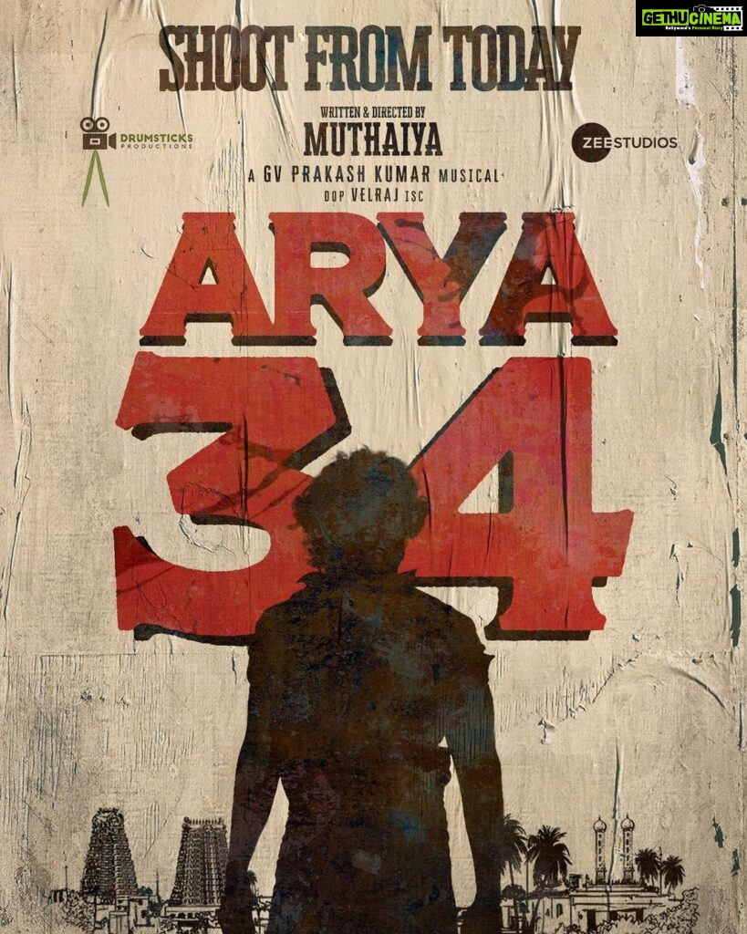 Arya Instagram - Started shoot for my next with director #Muthiah and @gvprakash musical A @zeestudiossouth and @drumsticks.productions production @siddhi_idnani @iamsandy_off