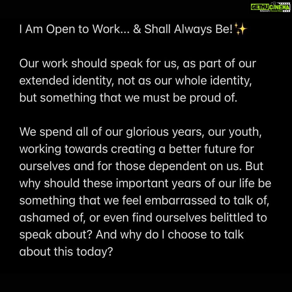 Ashish Vidyarthi Instagram - I Am Open to Work... & Shall Always Be!✨ Our work should speak for us, as part of our extended identity, not as our whole identity, but something that we must be proud of. We spend all of our glorious years, our youth, working towards creating a better future for ourselves and for those dependent on us. But why should these important years of our life be something that we feel embarrassed to talk of, ashamed of, or even find ourselves belittled to speak about? And why do I choose to talk about this today? (Sharing my thoughts in the carousel above)