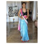 Astha Agarwal Instagram - #saree with a #literal #twist 💖 .. #proud of #myself for this #creativity 💁‍♀️ & also this is one of the #million #reasons I #love sarees 🥻 🥰 that there are #literally #billion ways to #drape it 🤩