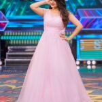 Bhama Instagram - #Star Magic #Pink gown @pinklady__bridals 💙 @shihan.mohmd 💙 @makeup_by_shibinantony 💙 @rashmimuraleedharan 💙