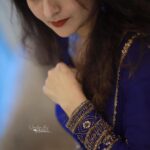 Bhama Instagram - NavyBlue georgette Anarkali set with beautiful embroideries of knots, sequence and cutbead bunches on the yoke and sleeves. And pairing with soft net dupptta with all over embroidered border with butta work from the Vaasuki designer collection. - DM for Price and Purchase “Be A Royal Vaasuki “💙 Thank you @ajinfotokada 💙