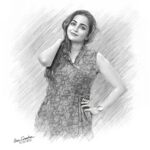 Bhama Instagram - Thank You 😊 Pencil ✏️ portrait drawn by artist Girisankar @mentalist_girisankar @d_boy_with_d_crown