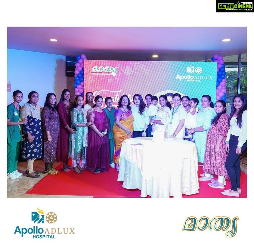 Bhama Instagram - #Apollo adlux Hospital #celebration #baby shower #valakappu ceremony #with new mothers to be # Dr Elizabeth