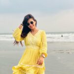 Bhanu Sri Mehra Instagram - 💛 Credit’s: @adv.harikagoud #goa #beach #goabeach #bhanusree🔥❤️ #selflove #positivevibes #only #peace #happy