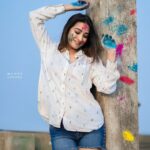 Bhanu Sri Mehra Instagram - May God gift you color's of life, joy, happiness, friendship, love ❤️ and all the other colors you want to paint 🎨 in your life ✨️ "HAPPY HOLI 2023" Click : @manoj_gangula Make up & Hairstyle: @deepthimakeoverartistry #holli #festival #colors #happiness #peace #enjoylife #behappy #bhanusree🔥❤️ #hybridpilla