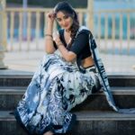 Bhanu Sri Mehra Instagram - A picture is worth a thousand words ✨️ ❤️ 📸 : @manoj_gangula Wearing: @sridevidesignerstudio Hairstyle: @hairstylistravi Jewelry: @pretty.jewelbox #sareelove #treditional #saree #backandwhite #goodmood #bhanusree🔥❤️