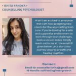 Deeksha Joshi Instagram - @cultivatinginnergrowth @ishitapandya I am just so proud of you!!! 🥹♥️ Please reach out to her if you are planning to go for therapy! Please prioritise your mental health 🌺
