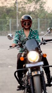 Divyanka Tripathi Instagram - I've been beaming with happiness last few days and the reason is this new baby I gifted myself! There's nothing as thrilling as dreaming big and achieving it too. #MyNewBike 😁 #BikerGirl 🏍️