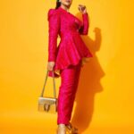 Divyanka Tripathi Instagram - Spicing it up with Pink Paprika!🌶 Hot pink outfit: @ranbirmukherjeeofficial Sassy jewelry: @aquamarinejewelry Styled by: @stylebysugandhasood @teamsugandhasood Assisted by: @styleitupwithmicheala @vibhutistyles Makeup: @sharukh_rocks902 Hair: @Karan_nakoli