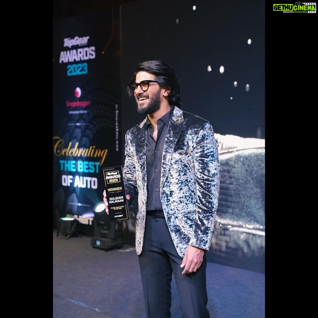 Dulquer Salmaan Instagram - Had the most wonderful night at the BBC @topgearmagindia awards ! Many thanks to @ramesh_somani who’s now become a dear friend, and the entire team of TG India for being the best hosts. From being a long time reader to meeting the team it was surreal. The second highlight, serendipitously @ultraviolette_automotive won the award for best EV motorcycle of the year, which I had the honour of presenting to my boys @narayan_uv and @nirajrajmohan ! Doesn’t get more special than that. Lastly I got to meet all the heads of some my favourite automotive companies and talk cars and bikes all night with like minded folk. My love for all things automotive is something I could never explain. I never imagined it would lead to experiences like this. I’ve figured if one pursues something with all your heart and passion, you never know where in life it can take you. To all the car guys out there. Thank you for existing.