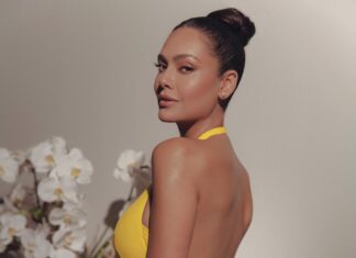 Esha Gupta Instagram - Pre Oscar 💛 Dress @verawanggang Shoes @louboutinworld Bag @sophiawebster Styled by @victorblancostudio Shot by @eliastahan Glam by @marianamcgrathmakeup @drecostigan Los Angeles, California