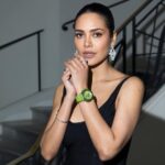 Esha Gupta Instagram - Proud to wear the newly launched Big Bang Unico Nespresso Origin @hublot at Cannes Festival. The first watch of which a part is made of recycled coffee grounds and capsules. ♻️ @nespresso