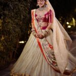 Esha Kansara Instagram - Permission to post solo pictures on our 6 month anniversary 😝 @musicwaala . Trust me this was the most difficult shoot of my life. Sorry and thank you to the lovely photographers at @karmaproduction_india for dealing with my constant shouting and crying while I was getting ready when they were supposed to take “aesthetic beauty shots of the bride” and all I kept yelling at them was “not now” 🤣🙈🙈🙈🙈 and yet I get to post these which was a surprise 😄 I almost thought I had no solo shots of me 🤦‍♀️🙏 JUST IMAGINE 💔 . Now for the credits 🌸 Styled by me 🙋🏻‍♀️ (took me almost 4 months and a gazillion references and self doubts) Lehenga choli @taruntahiliani Dupatta @paithanis.by.mrugakirloskar Head dupatta @jiviva_ Jewellery is all custom made by my father and a lot of fine artists 🤍 Hair @_hair.by.freya_ 😘 Make up @theglitterboxbyshreyapatel (plz don’t go overseas) 🌸 Draping by my last minute saviour as always @styleitwithniki assisted by @ishhaa_nagar ❤️❤️ . #indianwedding #gujaratibride #bigfatgujjuwedding #bridalfashion #taruntahilliani #eshakansara