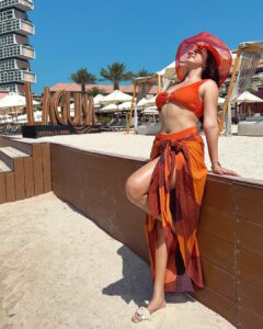 Eshanya Maheshwari Instagram - This Birthday Bombshell Is All About The Glow And She Ain’t Afraid To Show 😉 🧡✨ 

PS- Taking All the Sunshine In At This Beautiful Property @sofiteldubaipalm @all_mea. 🫶🏻

#birthday #birthdaygirl #dubai #esshanya