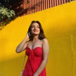 Esther Anil Instagram - Please get used to this yellow wall cus the dress was too pretty the light was too good and I was feeling too amazing So my best friend clicked too many pictures 😬 Pondicherry