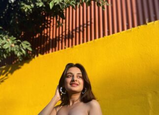 Esther Anil Instagram - Please get used to this yellow wall cus the dress was too pretty the light was too good and I was feeling too amazing So my best friend clicked too many pictures 😬 Pondicherry