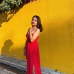 Esther Anil Instagram - Please get used to this yellow wall cus the dress was too pretty the light was too good and I was feeling too amazing So my best friend clicked too many pictures 😬 Pondicherry