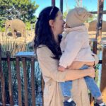 Evelyn Sharma Instagram - Törööö 🐘 Ava saw a real #elephant for the first time today! Her favourite animal!! 🥰 One day I’ll tell her the story of when we were filming in the jungle of Tamil Nadu and saw the real wild #elephants… ☺️ #momlife #dayatthezoo #pregnant #lifewithatoddler #bestlife