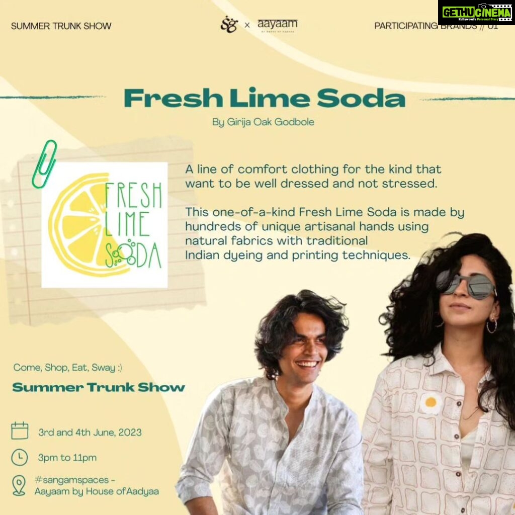 Girija Oak Instagram - Looks like the summer isn't leaving just yet! Get super comfy, super breezy, pure cotton shirts by @thefreshlimesoda at very special prices 😎 See you at the SUMMER TRUNK SHOW happening this weekend!! 3rd and 4th June - 3pm to 11pm at Aayaam by @houseofaadyaa with @sangamindia.in #summersale #purecotton #handblockprinted #handmade