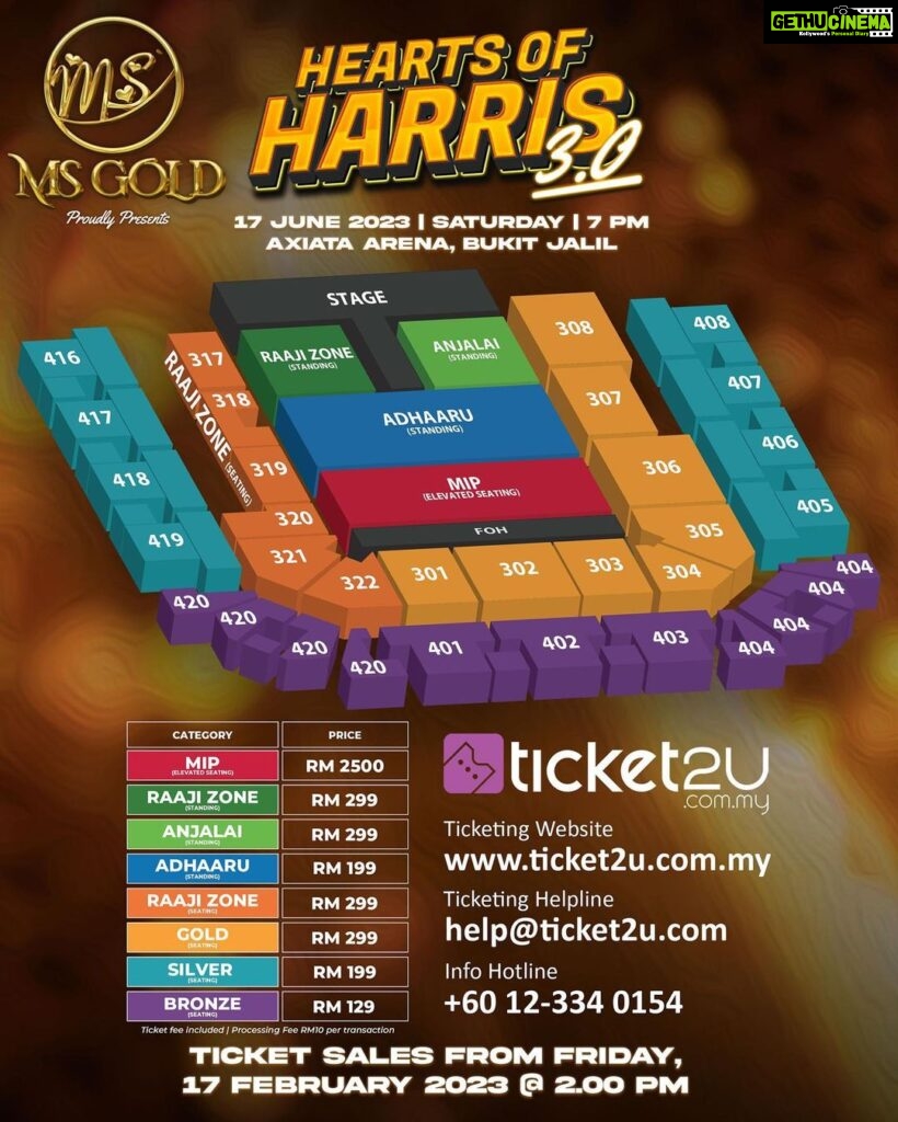 Harris Jayaraj Instagram - Third time’s the charm 💫 Do not miss your chance to be part of Hearts of Harris 3.0 💥 TICKET SALES STARTS THIS FRIDAY, 17/2/2023 @ 2PM! Hearts of Harris 3.0 | Live in Kuala Lumpur 17 June 2023 Axiata Arena, Bukit Jalil Brought to you by @msgold.my⚜ @jharrisjayaraj @datoabdulmalik #HeartsofHarris #HarrisJbyMSC #malikstreams #HarrisJayaraj #liveinconcert #kualalumpur