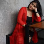 Hasini Anvi Instagram - When in doubt, wear red. ❤️ Outfit @naari_creation Location @lasthousecoffee #hasinianvi LastHouse Coffee