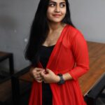 Hasini Anvi Instagram - When in doubt, wear red. ❤️ Outfit @naari_creation Location @lasthousecoffee #hasinianvi LastHouse Coffee