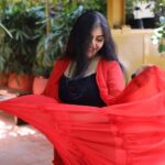 Hasini Anvi Instagram - When in doubt, wear red. ❤️ Outfit @naari_creation Location @lasthousecoffee #hasinianvi LastHouse Coffee