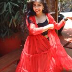 Hasini Anvi Instagram - When in doubt, wear red. ❤️ Outfit @naari_creation Location @lasthousecoffee #hasinianvi LastHouse Coffee