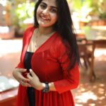 Hasini Anvi Instagram - When in doubt, wear red. ❤️ Outfit @naari_creation Location @lasthousecoffee #hasinianvi LastHouse Coffee