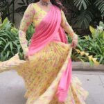 Himaja Instagram - 😜 Outfit Designed By @ishafashionhouse #designerwear #lehenga