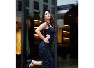 Hina Khan Instagram - Hola 🖤 Outfit @leaclothingco Jewels @Shesaidyes.plv_jewellery Footwear @londonrag_in 📸 @pawanraikwar