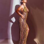 Hina Khan Instagram - 🐝🐝 For Filmfare awards 2023.. @filmfare Outfit @elibittonofficial Jewel- @karishma.joolry @syndiora_india Styled by @kansalsunakshi MUAH @malcolm_m_fernandes @irshad__hair 📸 @onegreymood