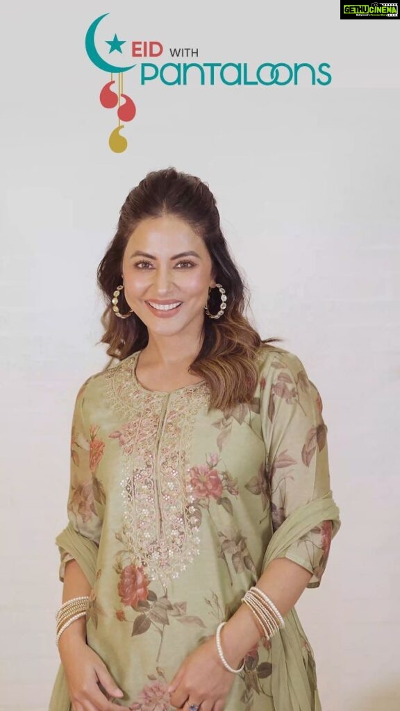 Hina Khan Instagram - Celebrate Eid in true Bollywood style with Pantaloons! 🎉💃 Check out @realhinakhan's stunning ethnic picks from our latest collection and get ready to make a statement this festive season. From classic Sharara to gorgeous suit set, we've got you covered. See how beautifully she accessorized herself with our stunning collection of accessories, including traditional jhumkas, bangles, and footwear. Elevate your outfit and make a lasting impression this festive season. Shop now and make your Eid celebrations even more special. Eid Mubarak! 🌙🎊 . . . #Pantaloons #EthnicOutfits #PantaloonsFashion #Trending #FashionFinds #PlayWithFashion #Fashion #Shopping #OnlineShopping #FashionAndStyle #Fashiongram #Fashionstyle #ShopNow #EidWithPantaloons #CelebrateInStyle #EthnicCollection #EidMubarak2023