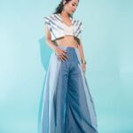 Hina Khan Instagram - 🩵🩵🩵🩵 Outfit:- @diksha.khanna Jewellery:- @accessorize Styled by @kansalsunakshi Style Team @himanishukla48 @harmeet_matta30 MUAH @sachinmakeupartist1 @arbazshaikh6210 📸 @rishabhkphotography