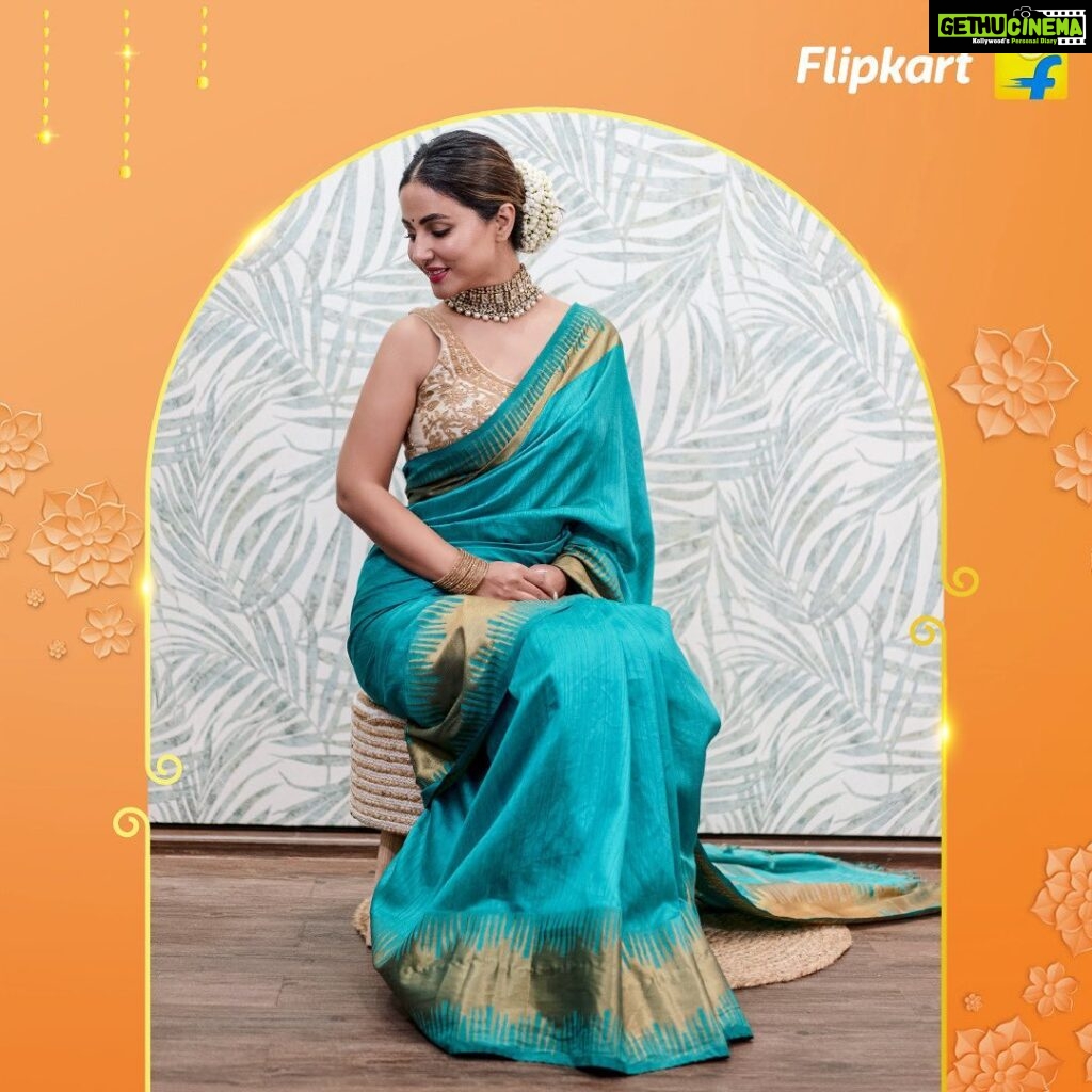 Hina Khan Instagram - @realhinakhan is on her way to make picture-perfect moments at her best friend’s wedding. Style #HarOccasionKaFashion and look like a sight to behold at every wedding function you attend with @flipkartlifestyle. Visit the Flipkart app to shop now. @flipkartlifestyle @flipkart