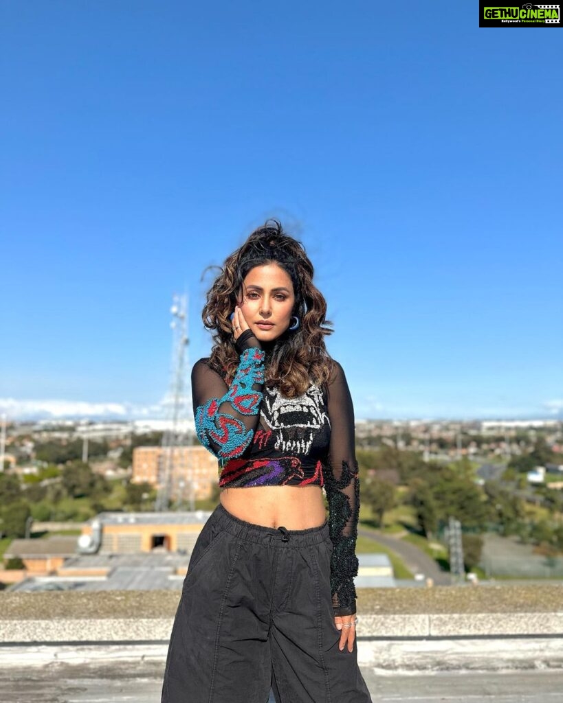 Hina Khan Instagram - It’s been such a pleasure to associate myself once again with the life changing Show we all know as Khatron Ke Khiladi. This show flips your mind over its own in the best way possible. You never remain the same as before only for good. And the cherry on top is that you get to meet the Master Of Stunts and Action God Personified Rohit Shetty who’s one sweet and immensely humble soul. So much to take away from this gig that I forever keep close to my heart. #KhiladiForLife #ActionMakers #hustler Outfit @_huemn Heels @londonrag_in Stylist @stylebysaachivj