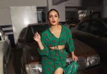 Huma Qureshi Instagram - Kick starting #Tarla promotions looking like a snack meself 🫒 #promotions #shoot Trailer out soon !! Styled by : @sanamratansi Assisted by : @nirikshapoojary_ @ankitha_chauhan @sr_styleco Outfit : @nautanky Earrings : @minerali_store Footwear : @junipero_official Photographer : @mayur_butwani Makeup @ajayvrao721 Hair @rakshandairanimakeupandhair