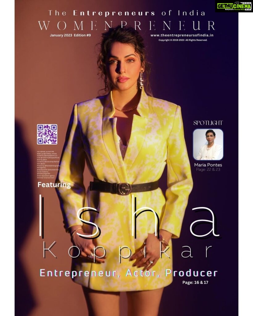 Isha Koppikar Instagram - Proud to be on the cover of @theentrepreneursofindia - WOMENPRENEUR. I talk about my entrepreneurial journey with @tckmumbai Hair @shab_qureshi786 Make up @pradeep_nohate Styled by @poojaaparik1111 Coat @ranbirmukherjeeofficial Boot by @hm Corset by @snow.drop.fashion Skirt @zara Photos by @faizialiphotography Managed by @dipalijoshi01 @vkcelebrities Social media by @thekhyatigandhi Artist reputation management @shimmerentertainment #entrepreneur #thecentralkitchen #entrepreneurlife #myjourney #magazine