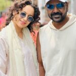 Kangana Ranaut Instagram - As I am about to complete my role in Chandramukhi today, I find it very difficult to say bye to many wonderful people that I met, such a lovely crew I had, I didn’t have any pictures with Raghava Lawrence sir because we are always in film costumes so this morning before shoot started I requested for one, I am so inspired by sir who is popularly known as Lawrence master because he started his career as a choreographer actually as a back dancer but today he is not only a blockbuster filmmaker / superstar but also an incredibly lively, kind and wonderful human being… Thank you for your kindness, amazing sense of humour and all the advance gifts for my birthday sir … had such a great time working with you 🙏🥰