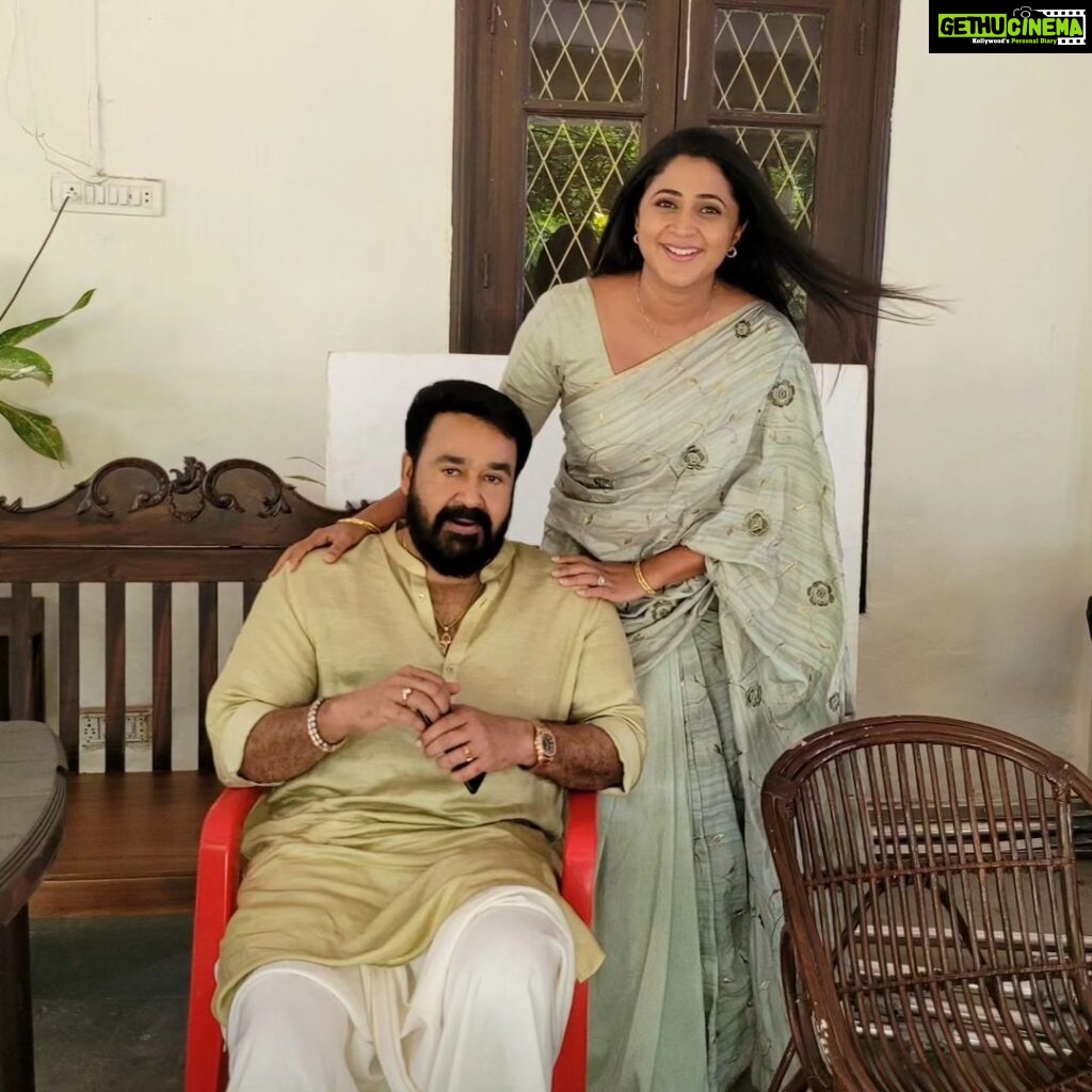 Kaniha Instagram - Happy Bday to a person who radiates positivity, happiness and great vibes always. There is never a dull moment when he is around. His wisdom and knowledge is incomparable. An artist we all celebrate as our own. @mohanlal Happy Bday Laletta ❤️ Love, Kaniha