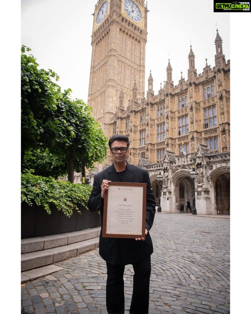 Karan Johar Instagram - Today has been SUCH A SPECIAL day! I am fortunate and deeply grateful to be honoured at the British House of Parliament, in London by the esteemed Baroness Verma of Leicester. We celebrated my 25th year as a filmmaker in the film industry and I launched the teaser for #RockyAurRaniKiiPremKahaani too! It’s one of those days where I pinch myself and realise that dreams do come true. Thank you everyone for the unabashed love you have shown me in my journey. And I promise you, there is more to come!🙏🏻❤️ @ukparliament London, UK